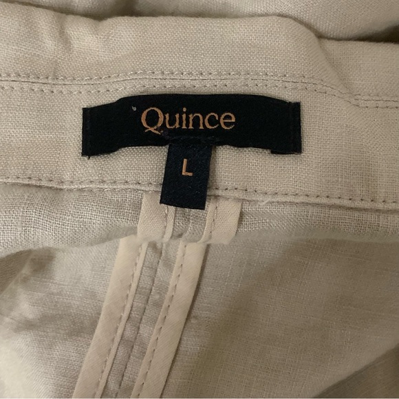 Quince Womens Large Light Tan/Beige 100% Linen Lightweight Summer Classic Blazer - Picture 6 of 9